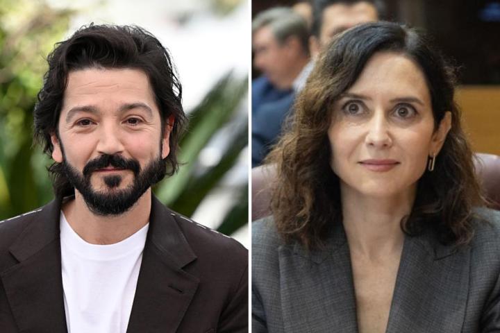 Fotomontaje de Diego Luna e Isabel Díaz Ayuso.