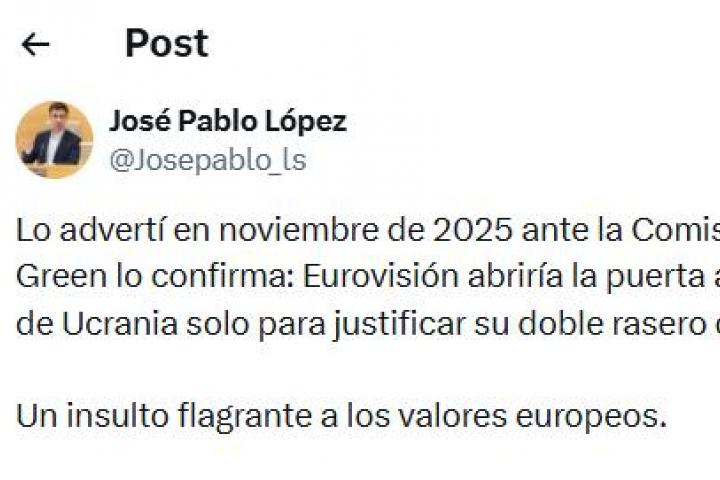 El tuit de José Pablo López.