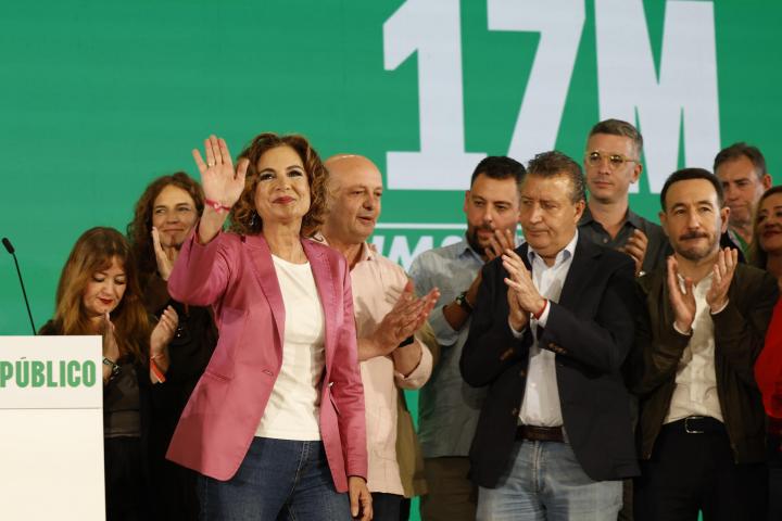 María Jesús Montero, tras conocer los resultados de las elecciones andaluzas