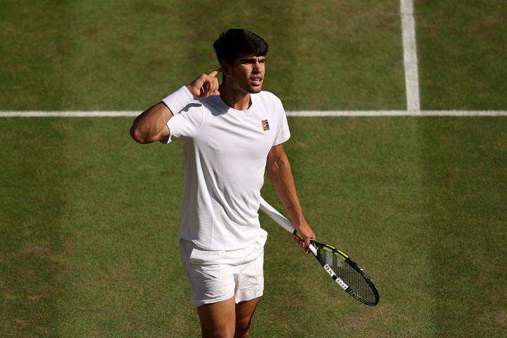 Carlos Alcaraz, en Wimbledon, en 2025