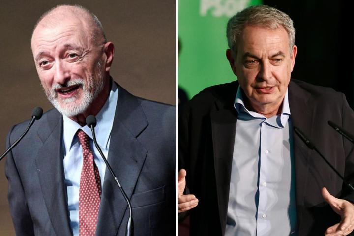 Fotomontaje de Arturo Pérez-Reverte y José Luis Rodríguez Zapatero.