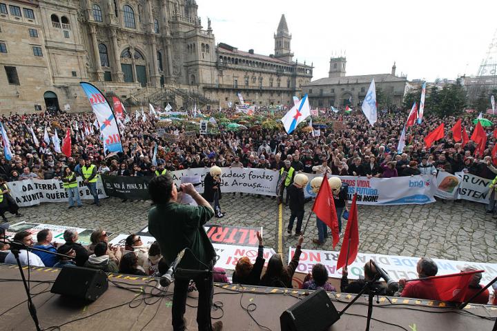Imagen de archivo de una protesta contra el proyecto de Altri en diciembre de 2025.