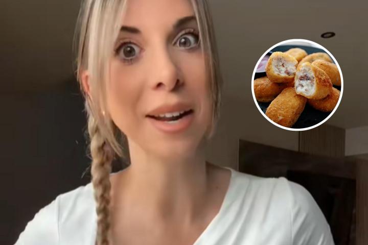 Laura Gómez y unas croquetas