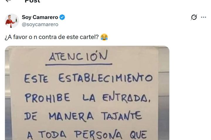 Captura de pantalla de la cuenta @SoyCamarero