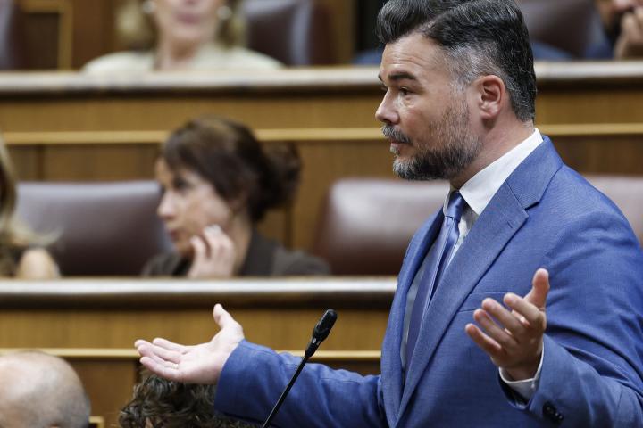 El portavoz parlamentario de ERC, Gabriel Rufián, en el Congreso.