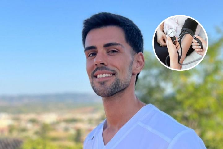 Javier Marín y una persona tomándose la tensión