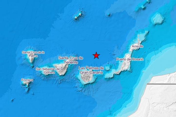 Terremoto de magnitud 4.8 registrado este viernes en Canarias.