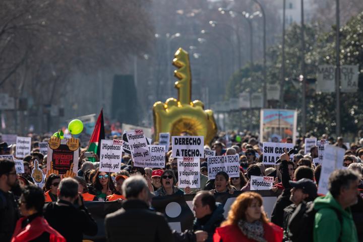 Una manifestación por la crisis de la vivienda y de los alquileres en Madrid en septiembre de 2025
