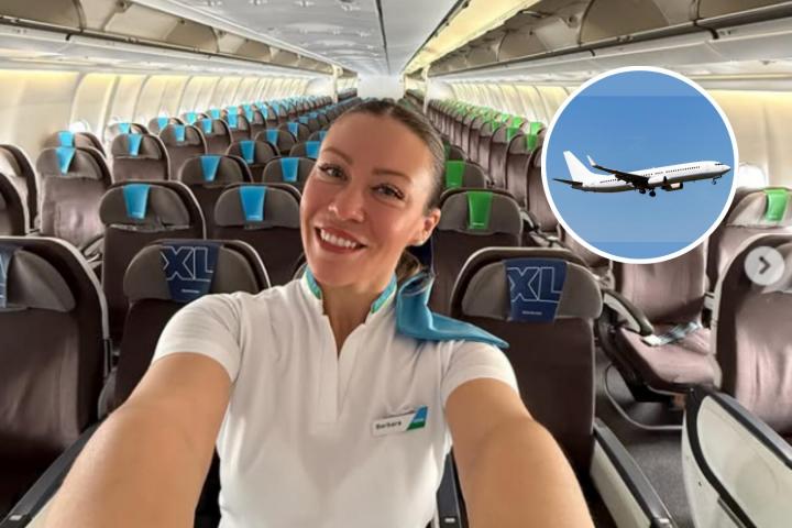 Bárbara Bacilieri, azafata y un avión