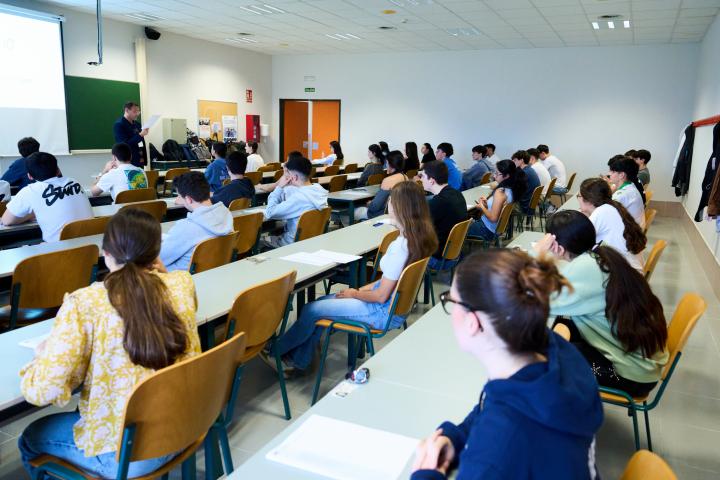 Un aula durante la PAU