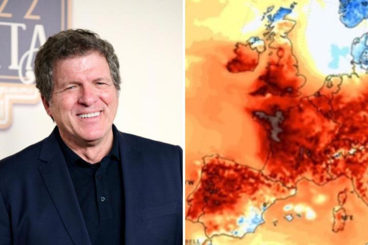 Mario Picazo y un mapa de las altas temperaturas en la Península Ibérica de cara a los próximos días