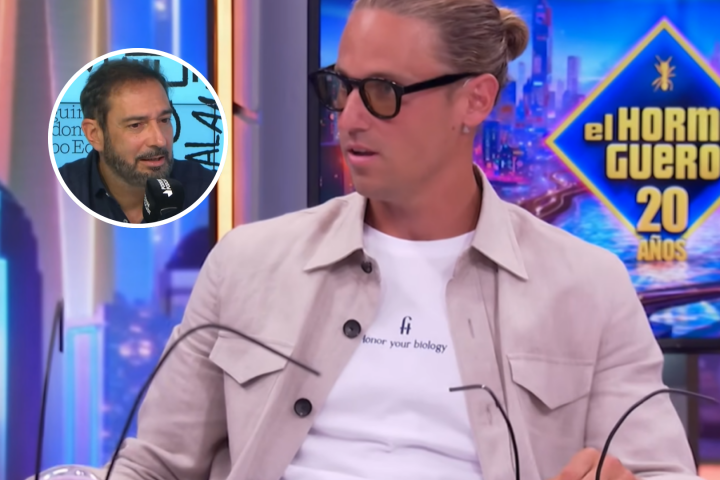 El divulgador científico Pere Estupinyà y el futbolista Marcos Llorente.