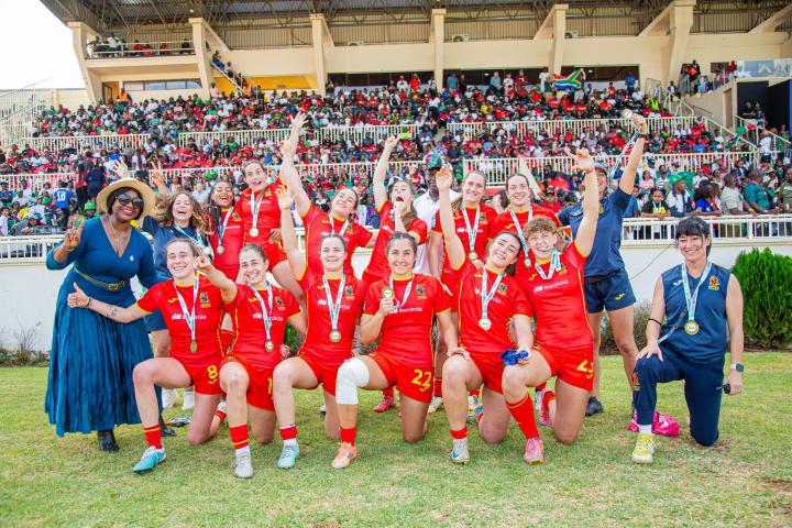 Las jugadoras de la selección femenina de rugby 7.