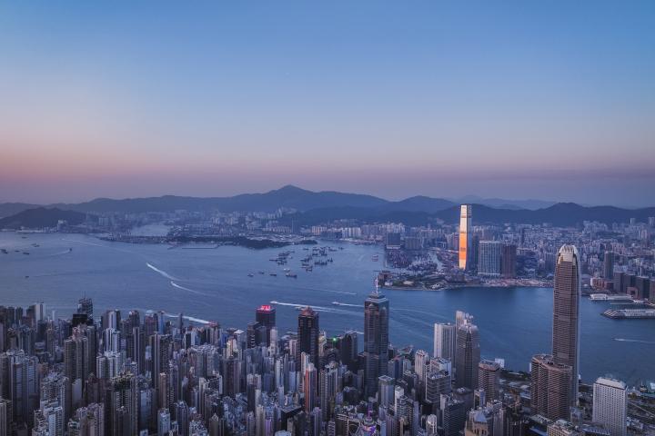 Vista aérea de Hong Kong, en China.