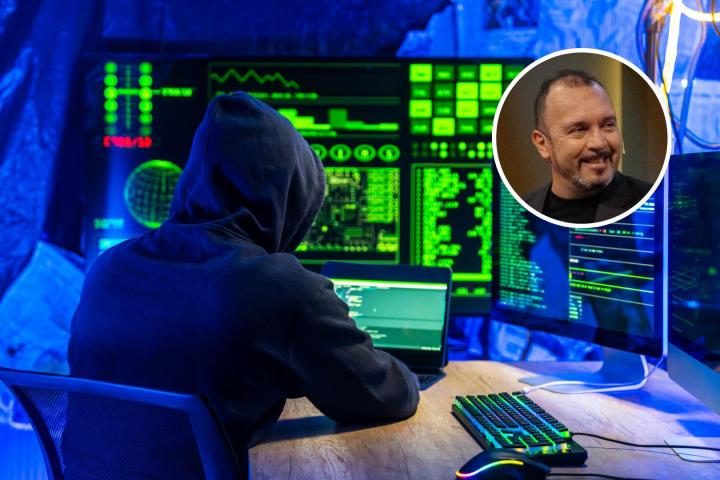 Un hacker y Aberto Pietrobon