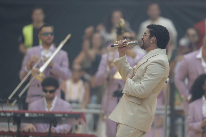 Bad Bunny, este sábado 30 de mayo, durante su primer concierto en Madrid.