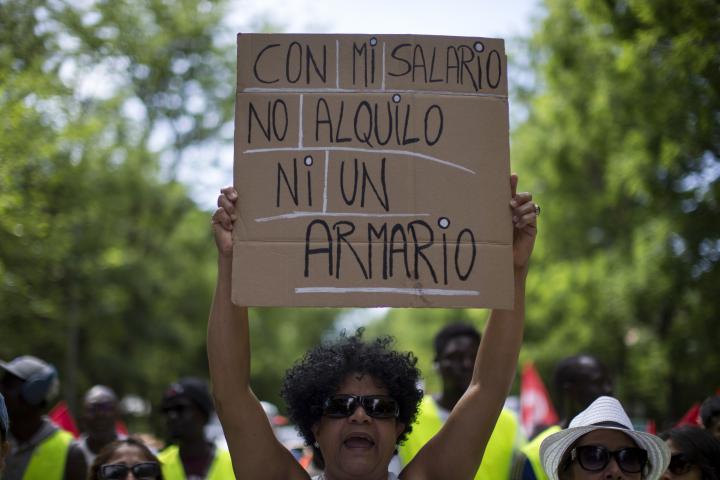 Manifestación por la vivienda en Madrid.