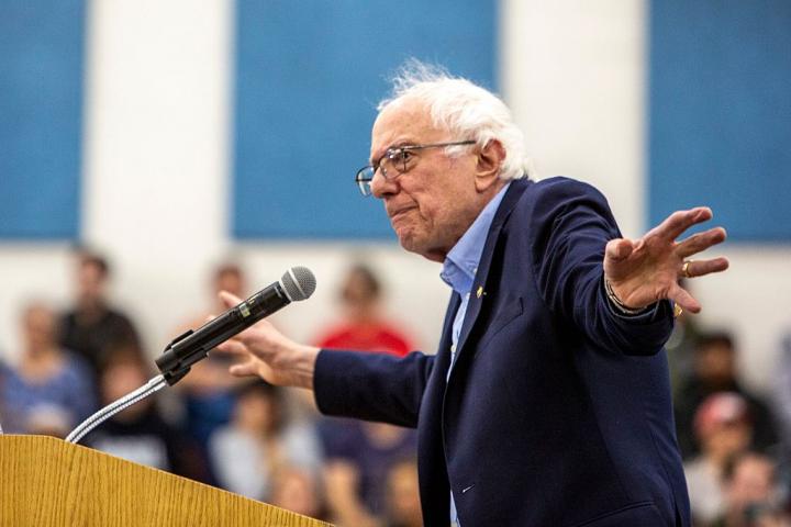 Bernie Sanders, en un mitin reciente
