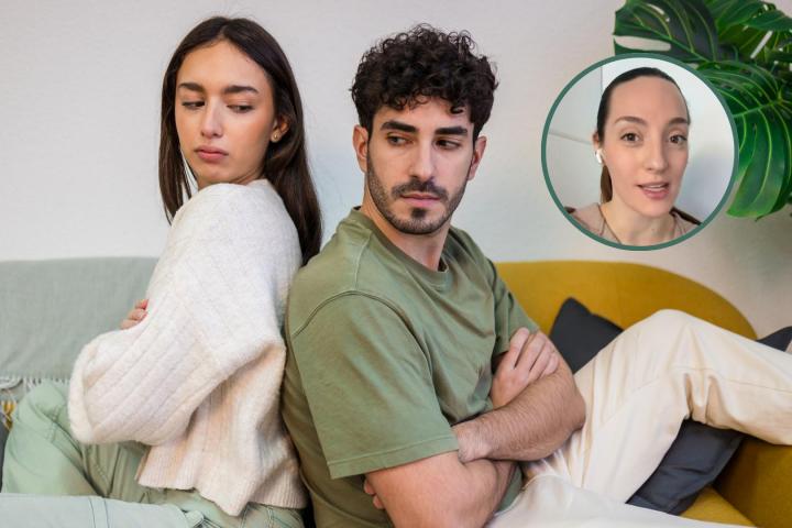 Lucía Luengas y una pareja enfadada
