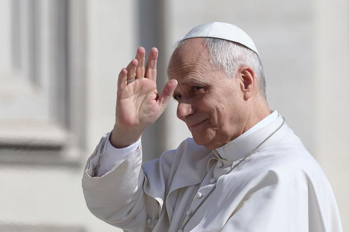 Pope Leo XIV greets the believers during the general audience in St. Peter's Square. Vatican City (Vatican), March 25th, 2026 (Photo by Grzegorz Galazka/Archivio Grzegorz Galazka/Mondadori Portfolio via Getty Images)