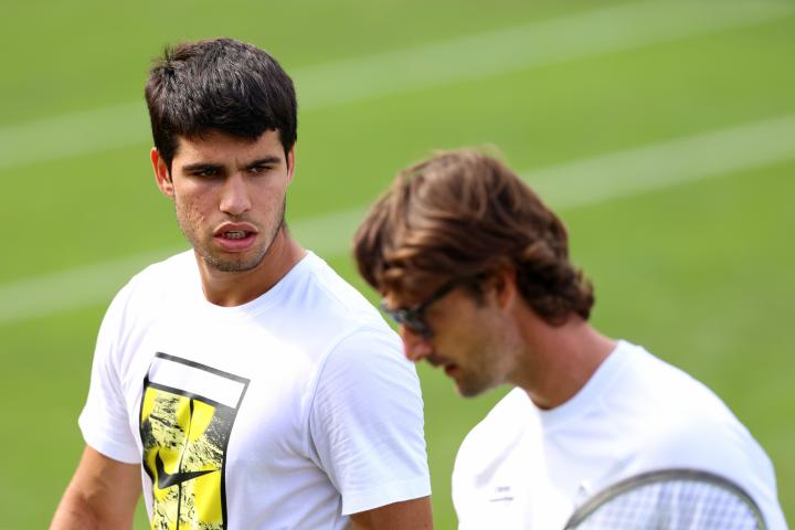 Ferrero y Alcaraz durante un entrenamiento.