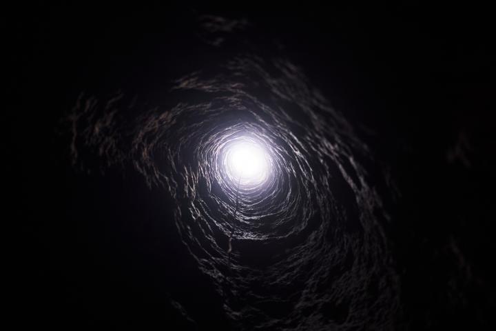 Túnel oscuro fotografiado en Turquía.