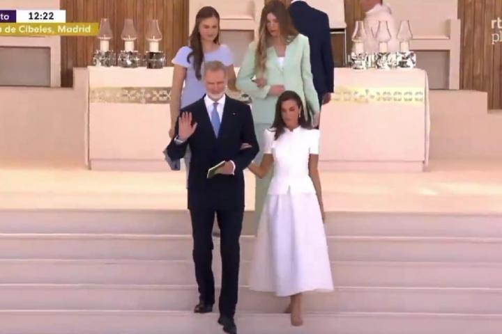 El momento de la princesa Leonor con la infanta Sofía.