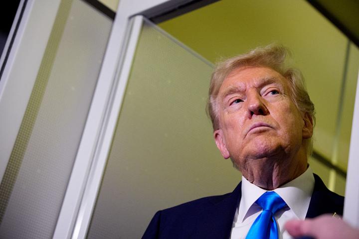 Donald Trump, en el Air Force One