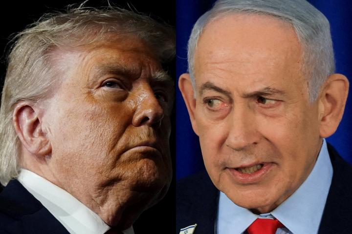 El presidente de EEUU, Donald Trump, y el primer ministro de Israel, Benjamin Netanyahu, en sendas imágenes de archivo.