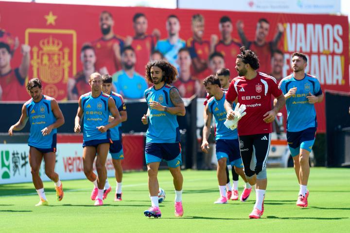 Los jugadores de la selección española participan en un entrenamiento en Baylor School, Chattanooga, este sábado en Tennessee.