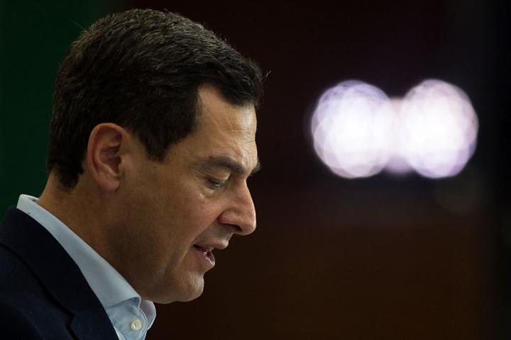 El presidente de la Junta de Andalucía en funciones, Juanma Moreno Bonilla