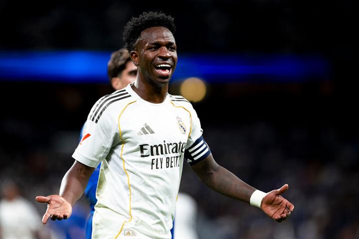 Vinicius Jr. en un partido con el Real Madrid esta campaña
