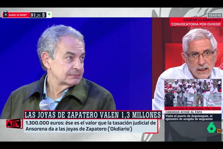 Gaspar Llamazares, durante una intervención en 'Al rojo vivo'