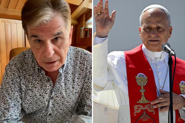 Fotomontaje de Pedro Ruiz y el papa León XIV.