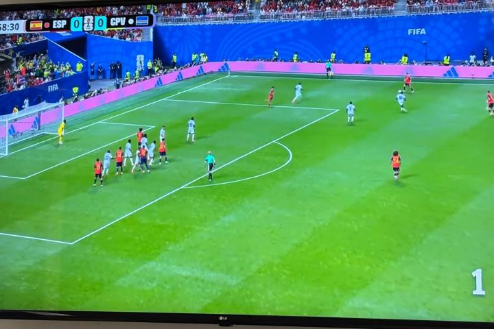 Foto de la una tele con el España-Cabo Verde