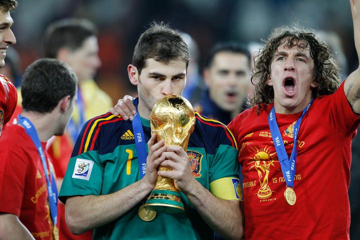 Casillas y Puyol en el Mundial 2010