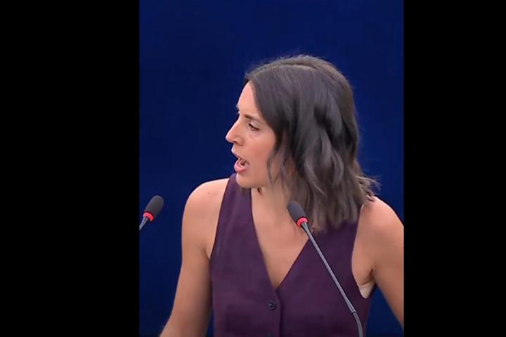 Irene Montero en el parlamento europeo