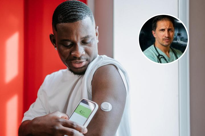 Juan Luis Vicente y una persona con diabetes