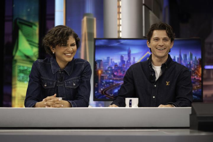 Zendaya y Tom Holland en su visita a 'El Hormiguero'.