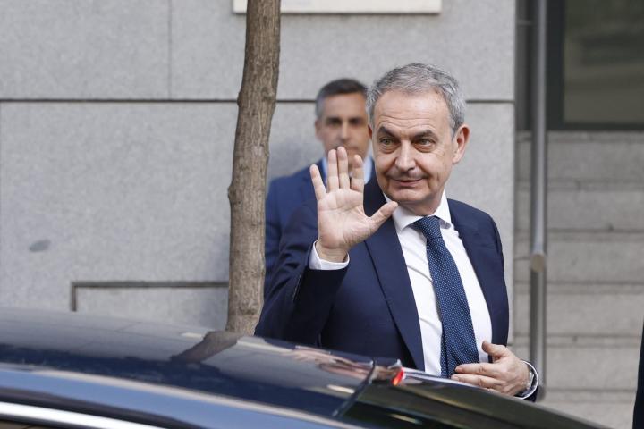 El expresidente del Gobierno, José Luis Rodríguez Zapatero, a su llegada este miércoles a la Audiencia Nacional