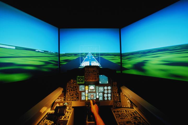 Un simulador de vuelo, en una imagen de archivo