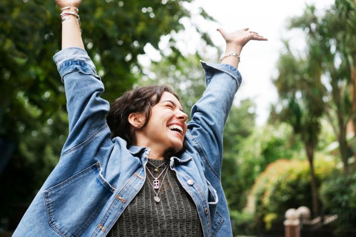 Una mujer feliz