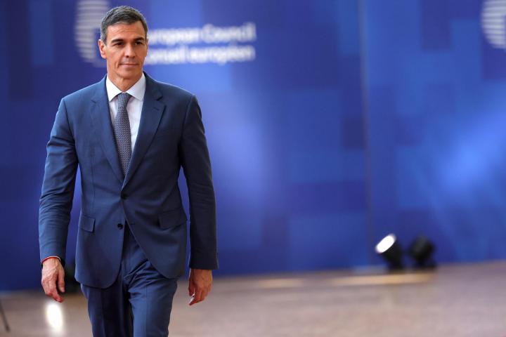 El presidente del Gobierno, Pedro Sánchez, este jueves en Bruselas