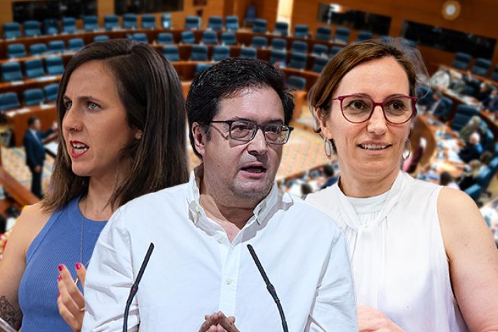 Ione Belarra, Óscar López y Mónica García.