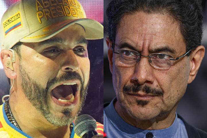 Los candidatos a la presidencia de Colombia, Abelardo de la Espriella (ultraderecha) e Iván Cepeda (izquierda), en sendas imágenes de archivo.
