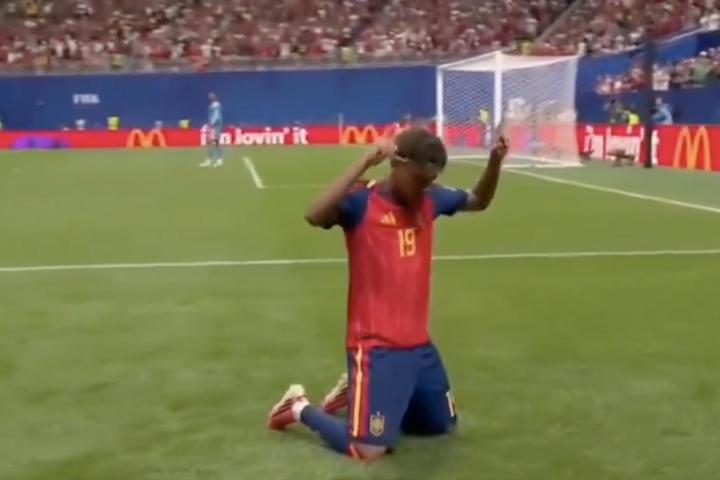 Lamine Yamal tras meter un gol
