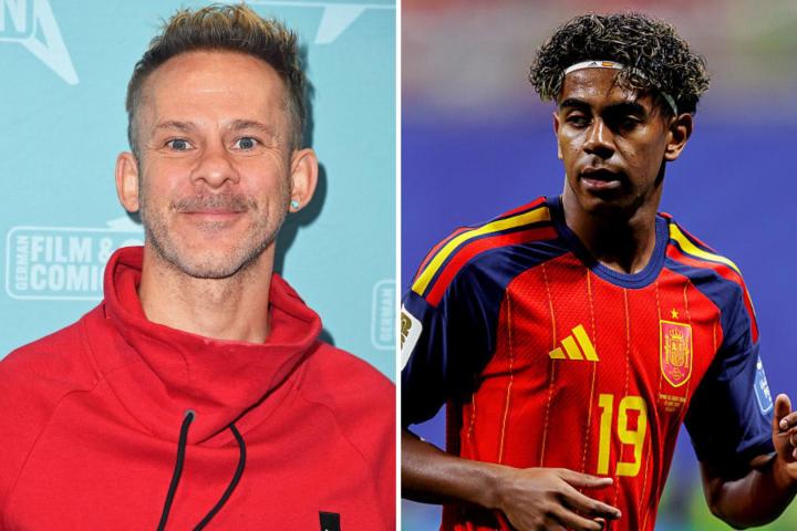 Fotomontaje del actor Dominic Monaghan y Lamine Yamal.