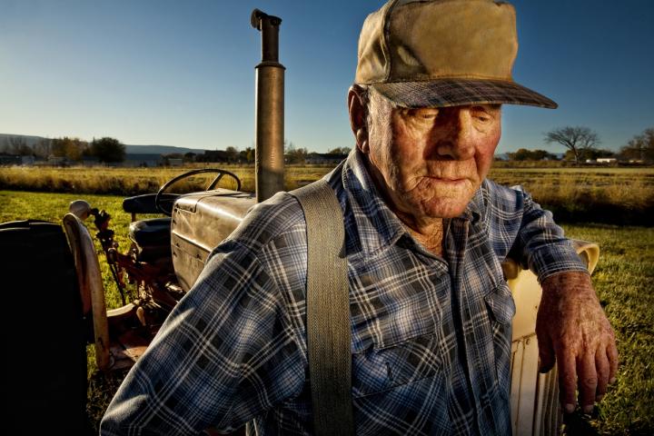 Un anciano agricultor, en una imagen de archivo