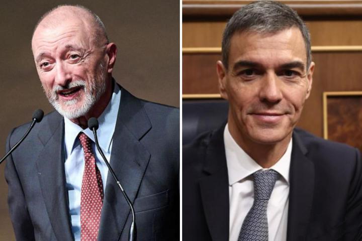 Fotomontaje de Arturo Pérez-Reverte y Pedro Sánchez.