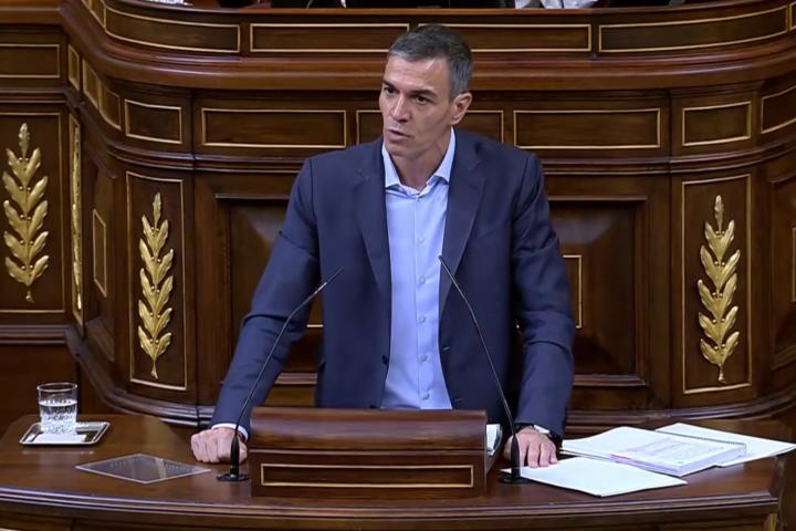 Pedro Sánchez, durante una de sus intervenciones en el Congreso de los Diputados.